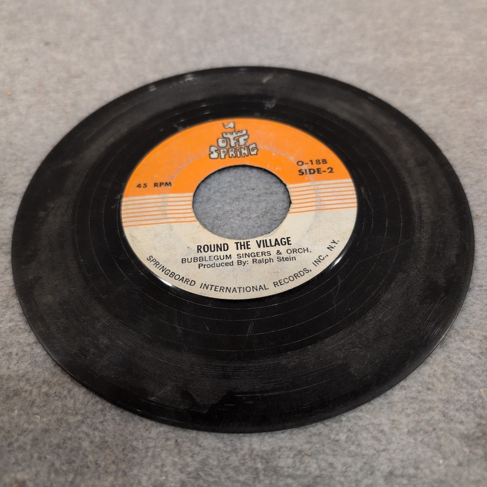 Bubblegum Singers & Orch Round The Village Off Spring 45 RPM Vinyl O-18B Record - Picture 4 of 4